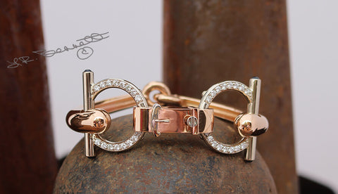 A Bit More Snaffle bit bracelet in 14k rose gold by Lesley Rand Bennett.