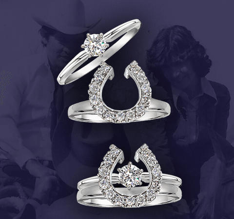 Two Become One Horse Shoe Wraps & Equestrian Engagement Sets
