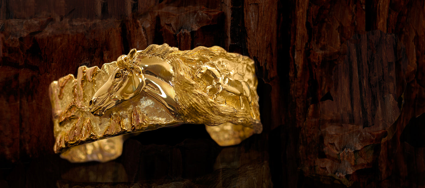 Wild Horses bracelet in 18k gold by Lesley Rand Bennett