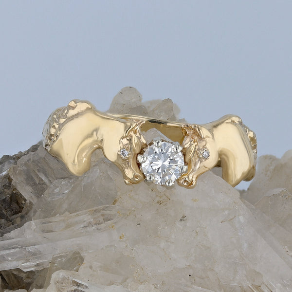 The Original Double Horse Head Ring with 0.28c.t.w - Bennett Fine Jewelry