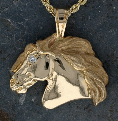 Horse Head Pendant with Diamond Eye - Bennett Fine Jewelry