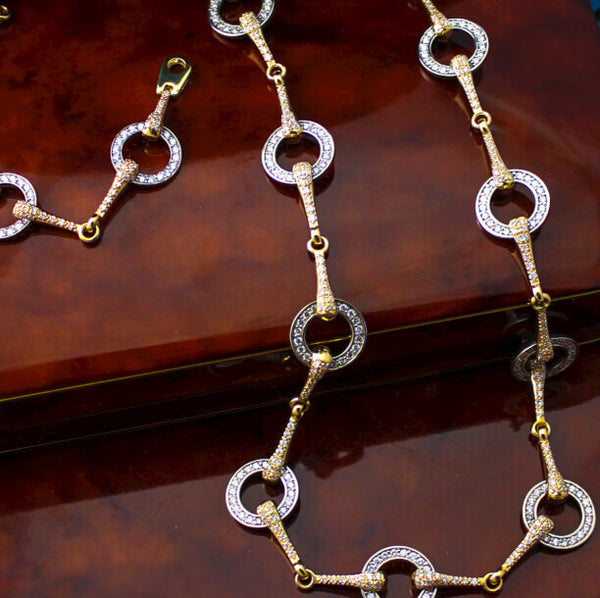 Pave Diamond Snaffle Bit by Bit Necklace - Bennett Fine Jewelry