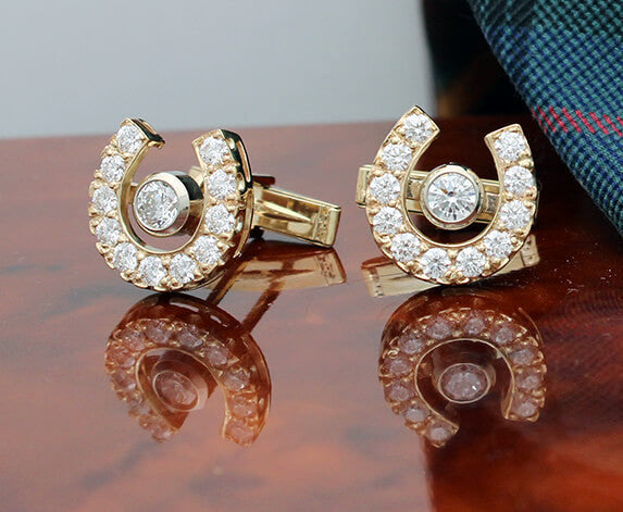 Diamond Horseshoe Cuff links - Bennett Fine Jewelry