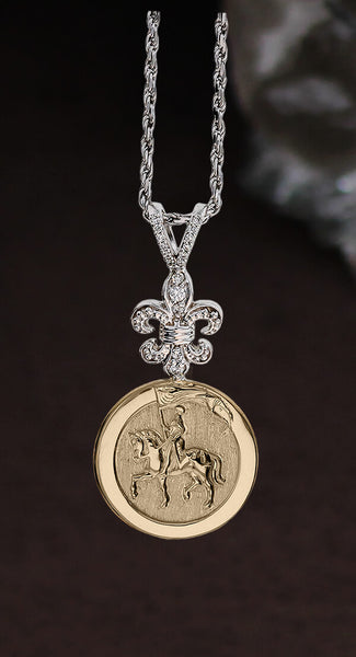 Joan of Arc- Diamond Destrier Pendant  C1489s - Bennett Fine Jewelry