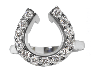 Large Diamond  Horseshoe Wrap Ring in 14k white gold by Lesley Rand Bennett 