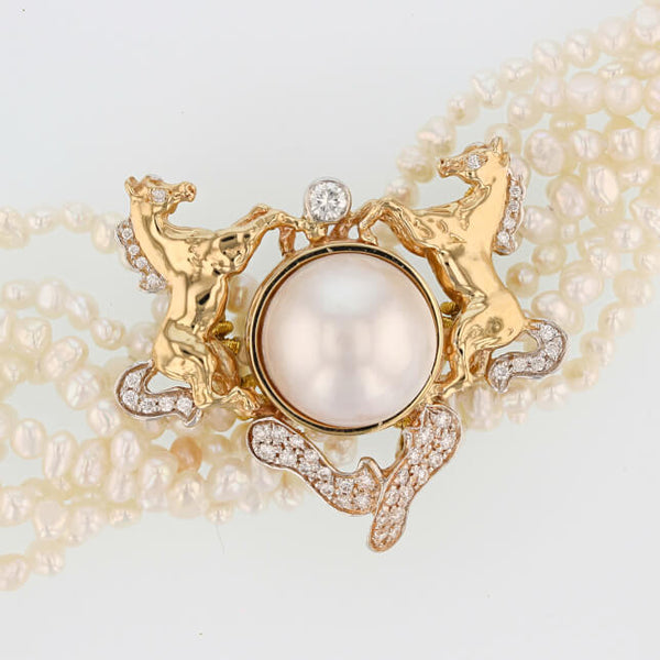 Regal Arabian Horse Pearl Necklace - Bennett Fine Jewelry