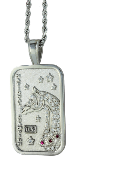 Arabian and Half-Arabian Horse National Champion Tag Pendant Pave by Lesley Rand Bennett