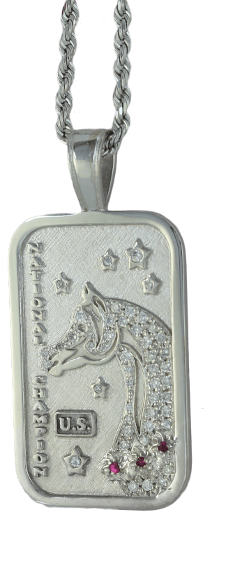 Arabian and Half-Arabian Horse National Champion Tag Pendant Pave by Lesley Rand Bennett