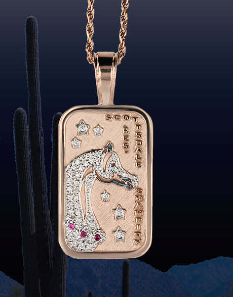 Scottsdale-horse-show-reserve-tag-pendant-pave-rose