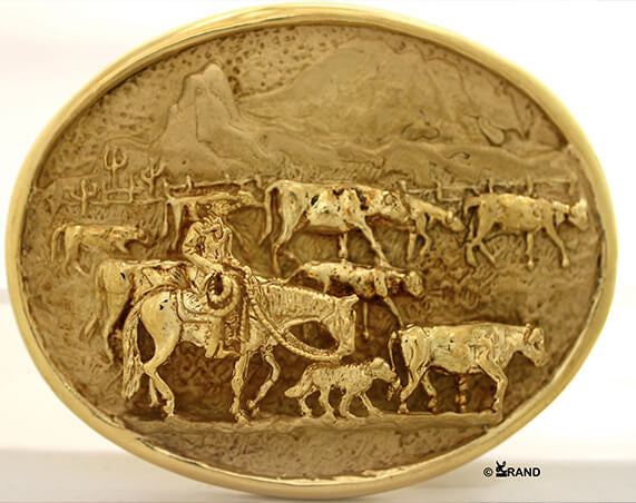 The Cattle Drive Belt Buckle in solid 18k - Bennett Fine Jewelry