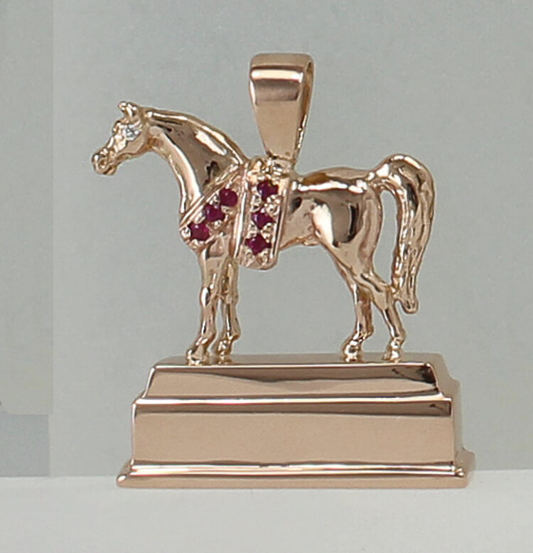 U.S. National Arabian & Half-Arabian Championship Trophy Replica Pendant - Bennett Fine Jewelry