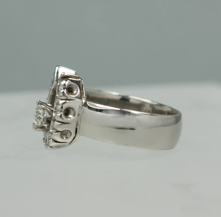Diamond Horseshoe ring with a wide band - Bennett Fine Jewelry