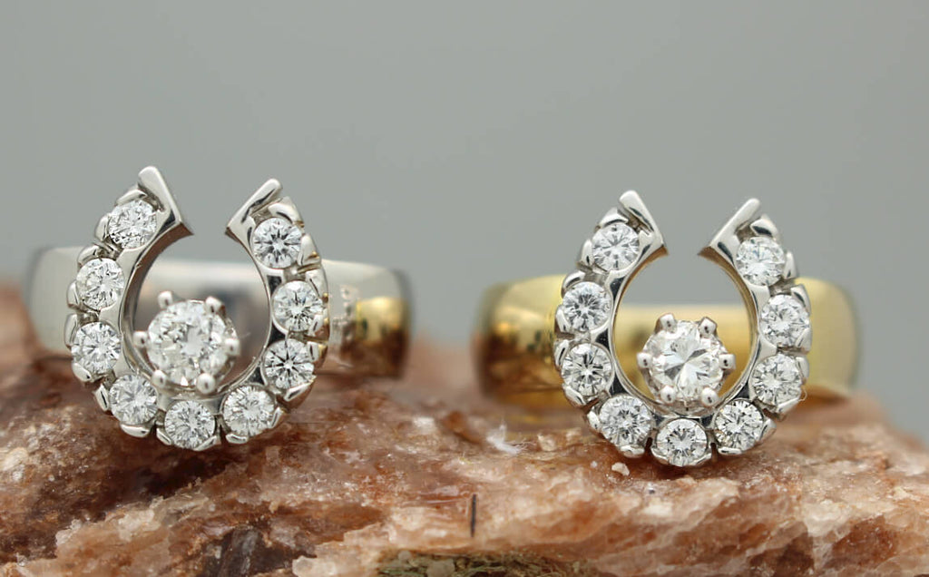 Diamond Horseshoe ring with a wide band - Bennett Fine Jewelry