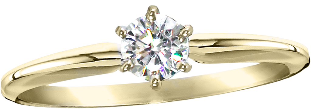 Quarter carat diamond solitaire ring in 14k yellow by Lesley Rand Bennett