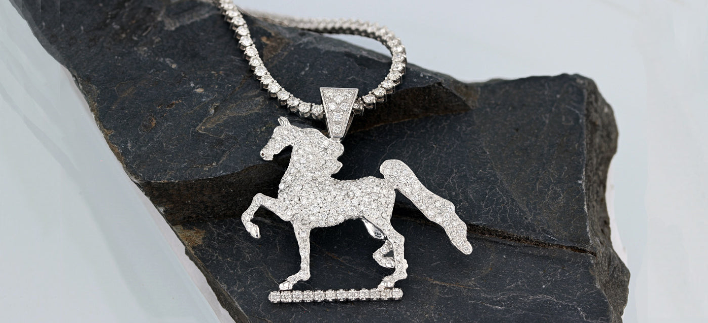 Pave horse pendant by Lesley Rand Bennett