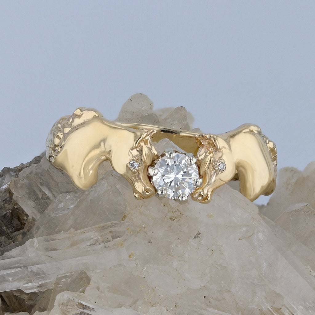 The Original Double Horse Head Ring with 0.28c.t.w - Bennett Fine Jewelry