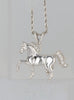White gold trotting horse pendant with diamonds by Lesley Rand Bennett
