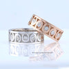 Medium Diamond Horseshoe Band ring by Lesley Rand Bennett. white gold and rose gold