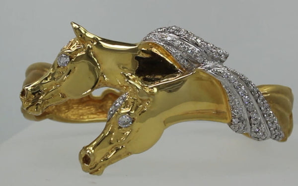 Arabian Horses Bracelet 18k with 1.55ctw Diamonds - Bennett Fine Jewelry