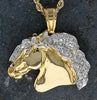 Baroque Horse Head Pendant 18k with Diamond Mane and Eye - Bennett Fine Jewelry