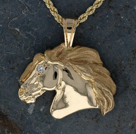 Horse Head Pendant with Diamond Eye - Bennett Fine Jewelry