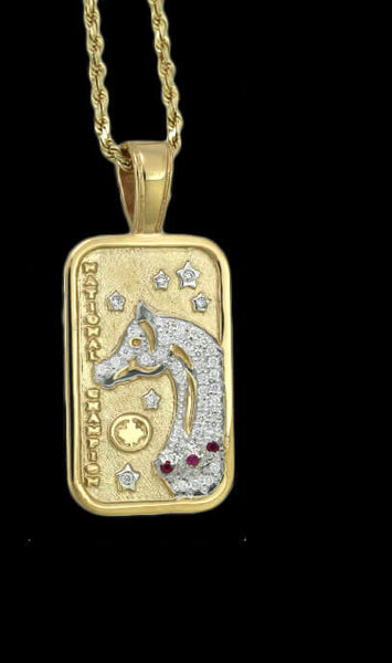 Pave Canadian Arabian and Half Arabian Horse National Champion tag pendant by Lesley Rand Bennett