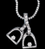 Double Diamond Stirrup pendant by Lesley Rand Bennett