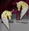 14k Yellow gold and diamond horse head earrings style 1282 by Lesley Rand Bennett