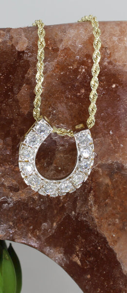 Diamond Horseshoe pendant with 1.35c.t.w. by Lesley Rand Bennett