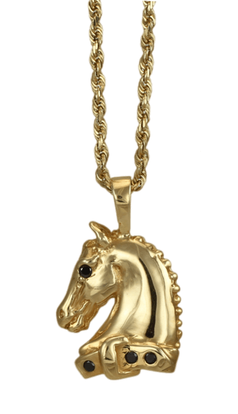 arabian horse pendant copyright and design by Lesley Rand Bennett