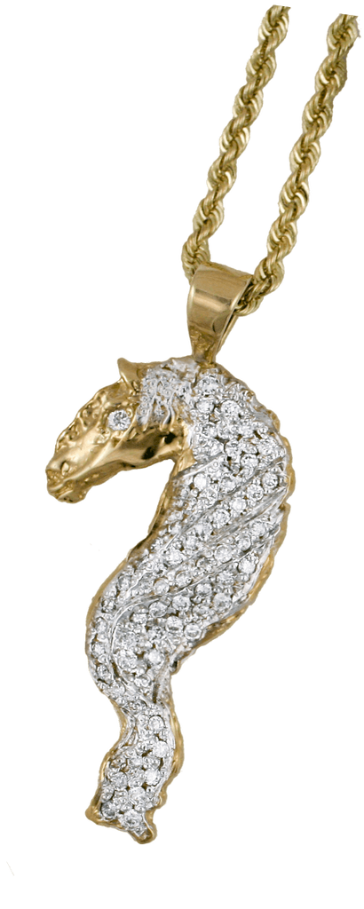 Friesian Horse Head With Flowing Mane Pendant - Bennett Fine Jewelry
