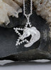 14k white gold horse head in diamond star pendant by Lesley Rand Bennett