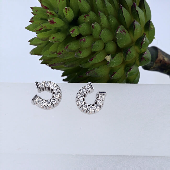Diamond Horseshoe Earrings size S - Bennett Fine Jewelry