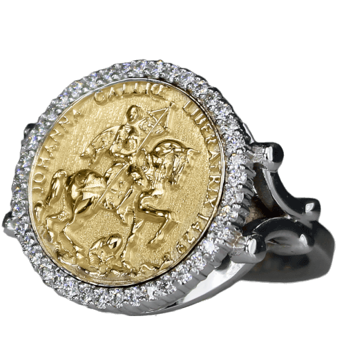 Joan of Arc on Her Warhorse Diamond Ring - Bennett Fine Jewelry