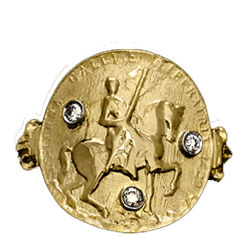 Joan of Arc Warhorse Ring with Diamonds - Bennett Fine Jewelry