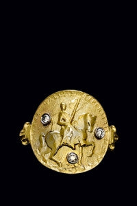 Joan of Arc Warhorse Ring with Diamonds - Bennett Fine Jewelry