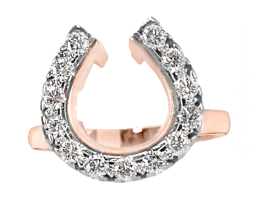Large Two Become One Horseshoe Set in Rose Gold - Bennett Fine Jewelry