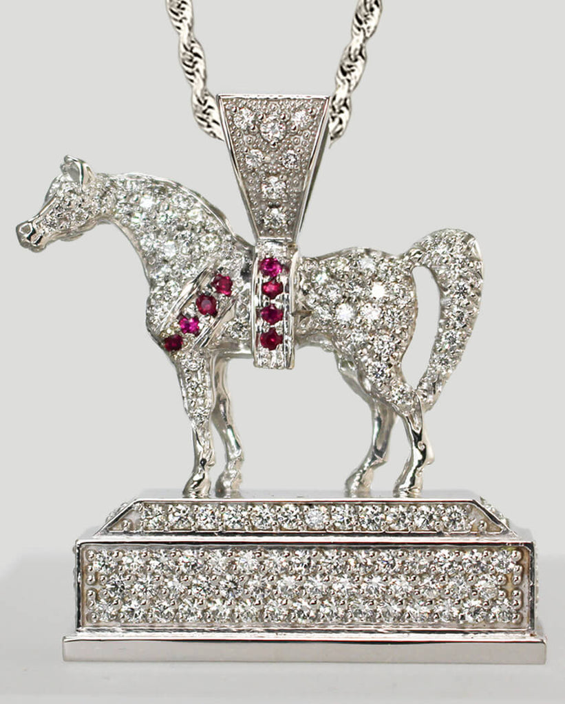 Arabian Horse National Champion Trophy Replica Pendant. This Copyrighted design is handcrafted by Lesley Rand Bennett