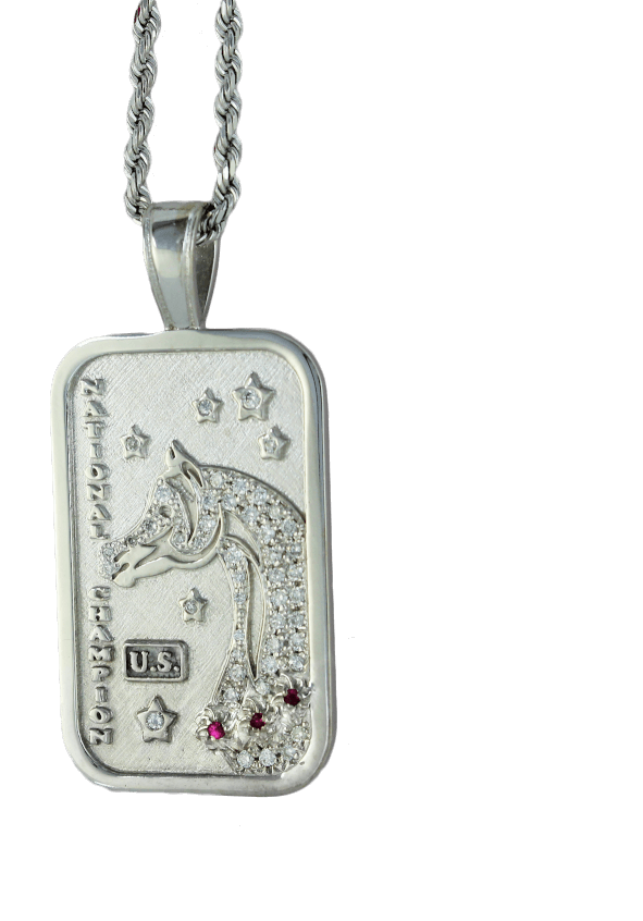 Arabian and Half-Arabian Horse National Champion Tag Pendant Pave by Lesley Rand Bennett