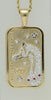 Arabian Horse National Top Ten Tag Pendant Pave in 14k yellow gold. Large