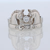 Noble horses ring in 14k white gold with diamonds by Lesley Rand Bennett