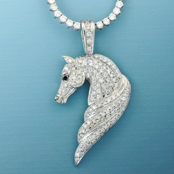 Diamond Arabian Horse Head Pendant - Bennett Fine Jewelry