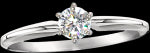 Quarter carat diamond solitaire ring in 14k white by Lesley Rand Bennett