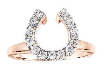 Diamond horseshoe wrap ring for wedding set in rose gold