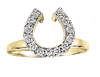 Diamond horseshoe wedding wrap ring in 14k yellow gold. By Lesley Rand Bennett