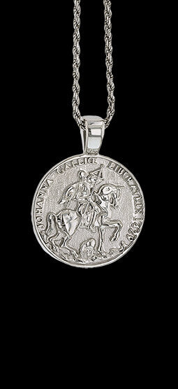 14k Joan of Arc Warhorse Medallion 1555 Pendant - Bennett Fine Jewelry