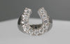 Mens white gold diamond horseshoe ring with 1.33ctw by Lesley Rand Bennett front view