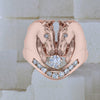Sugar the classic horse ring in 14k rose with diamonds by Lesley Rand Bennett